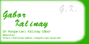 gabor kalinay business card